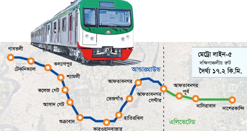 একনেকে উঠছে এমআরটি-৫ দক্ষিণাঞ্চলীয় রুট, ব্যয় ৪৫ হাজার কোটি টাকা